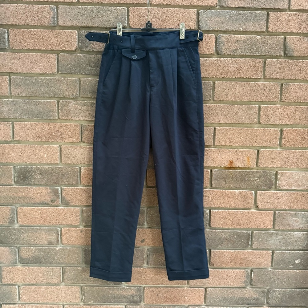 Fashion Black Pleated Women's Trousers Size M